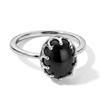 D''Joy Black Jade Fancy Ring in Rhodium Over Sterling Silver (Size 10.0) 3.30 ctw