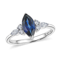 Lab Created Blue Sapphire and Lab Grown Diamond SI1 1.76 ctw Ring in Sterling Silver (Size 10.0)