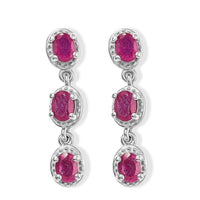 D''Joy Multi Sapphire 1.65 ctw Earrings in Rhodium Over Sterling Silver