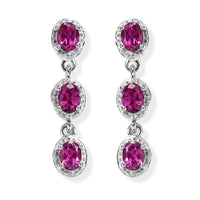 D''Joy Radiant Ember Garnet Earrings in Rhodium Over Sterling Silver 1.35 ctw