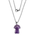 African Amethyst 23.00 ctw Pendant Necklace (20 Inches) in Stainless Steel - Sticky add to cart bar