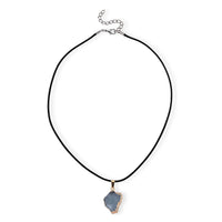 Aquamarine 15.00 ctw Pendant in Goldtone with Wax Cord Necklace (18-20 Inches)