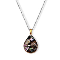 Abalone Shell Pendant Necklace in ION Plated YG Stainless Steel 20 Inches