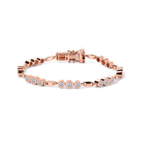 Luxuriant Lab Grown Diamond (G-H, SI) Station Bracelet in 18K Vermeil RG Over Sterling Silver (7.25 In) 3.00 ctw