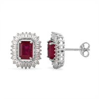 D''Joy Niassa Ruby (FF), Moissanite Imperial Frame Earrings in 18K Vermeil YG Over Sterling Silver 4.30 ctw