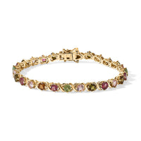 TLV D'Joy Premium Multi-Tourmaline XOXO Bracelet in 18K Vermeil YG Over Sterling Silver (7.25 In) 7.25 ctw
