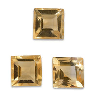 Brazilian Citrine Set of 3 (Sqr 5 mm) 1.83 ctw