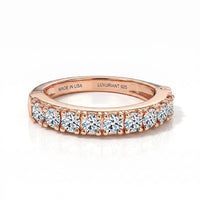 Luxuriant Lab Grown Diamond (G-H, SI) Band Ring in 18K Vermeil RG Over Sterling Silver (Size 10) 1.00 ctw