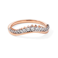 Luxuriant Lab Grown Diamond G-H SI 0.50 ctw Curved Crown Ring in 18K Vermeil Rose Gold Over Sterling Silver (Size 10.0)