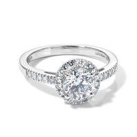 Luxuriant Lab Grown Diamond (G-H, SI) Halo Ring in Rhodium Over Sterling Silver (Size 6) 1.25 ctw