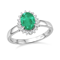 D'Joy Premium Kagem Zambian Emerald and Diamond Ring in 18K Vermeil Rose Gold Over Sterling Silver (Size 10.0) 1.38 ctw
