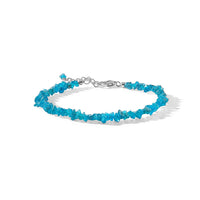 Aquamarine 40.35 ctw Beaded Chips Bracelet in Sterling Silver (7.-8.5In)