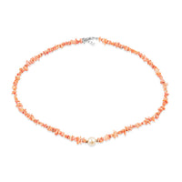 Pearl, Pink Opal Beaded Necklace (18-20 Inches) in Sterling Silver 58.50 ctw