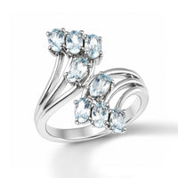 EverTrue Swiss Blue Topaz Ring in Stainless Steel (Size 10.0) 2.25 ctw