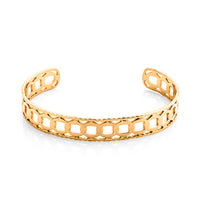 Geometric Luxury Cuff Bracelet in ION Plated YG Stainless Steel (7.50 In)