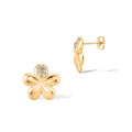 Austrian Crystal Floral Earrings in ION Plated YG Stainless Steel - Sticky add to cart bar