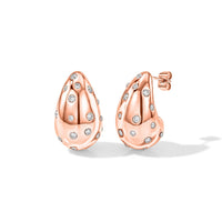 Austrian Crystal Teardrop Earrings in ION Plated YG Stainless Steel