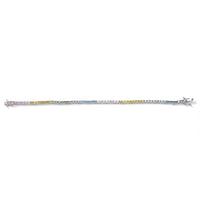 Luxuriant Lab Grown Multi Diamond (IR) (SI) Rainbow Rhythm Bracelet in Rhodium Over Sterling Silver (6.50 In) 4.00 ctw