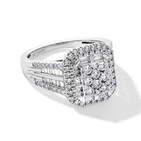 Luxuriant Lab Grown Diamond (G-H, SI) Ring in Rhodium Over Sterling Silver (Size 10.0) 1.00 ctw