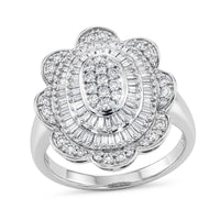 D'Joy Diamond 1.00 ctw Ring in Rhodium Over Sterling Silver (Size 8.0)