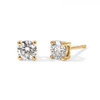 IGI Certified Luxuriant Lab Grown Diamond E-F VS 1.00 ctw Stud Earrings in 18K Vermeil Yellow Gold Over Sterling Silver