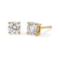 IGI Certified Luxuriant Lab Grown Diamond E-F VS 1.00 ctw Stud Earrings in 18K Vermeil Yellow Gold Over Sterling Silver