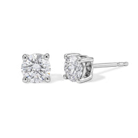 IGI Certified Luxuriant Lab Grown Diamond E-F VS 1.00 ctw Stud Earrings in Rhodium Over Sterling Silver