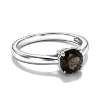 Smoky Quartz Ring in Platinum Over Sterling Silver (Size 7.5) 0.70 ctw