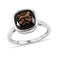 Thai Black Spinel Ring in Platinum Over Sterling Silver (Size 6.5) 5.60 ctw