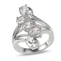 J Francis Embellished with Zirconia by Swarovski 5.35 ctw Ring in Platinum Over Sterling Silver (Size 7.0)