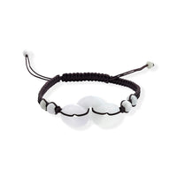 Natural Jade 25.00 ctw Beaded Stretch Bracelet in Silvertone
