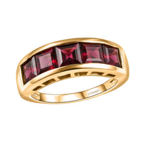 Orissa Rhodolite Garnet 3.85 ctw Ring in 18K YG Plated Sterling Silver