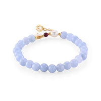 Aquamarine 40.00 ctw Beaded Stretch Bracelet in Silvertone (6-6.5In)