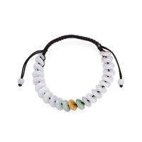 Natural Jade 45.00 ctw Beaded Stretch Bracelet in Silvertone