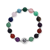 Multi Gemstone 70.00 ctw Beaded Bracelet in Silvertone (7-7.5)
