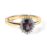 Luxoro 10K Yellow Gold AAA Platinum Spinel, Diamond (I2) (0.15 cts) Ring (Size 10.0) 1.60 ctw