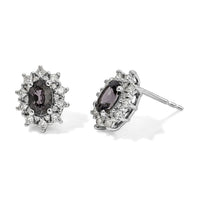 D'Joy Premium Platinum Spinel, Moissanite Earrings in Rhodium Over Sterling Silver 1.65 ctw