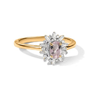 D'Joy Premium Pink Morganite and Moissanite 0.70 ctw Ring in 18K Vermeil Yellow Gold Over Sterling Silver (Size 8.5)