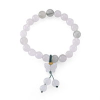 Green and White Jade 95.00 ctw Beaded Stretch Bracelet (6-6.5In)