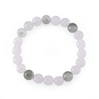 Green and White Jade 73.00 ctw Beaded Stretch Bracelet (6-6.5In)
