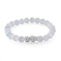 Lab Created White Cat's Eye 65.00 ctw Bracelet in Sterling Silver (6.25-6.75In)