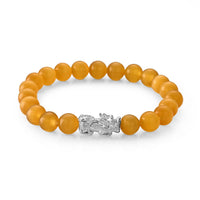 Lab Created Orange Cat's Eye 65.00 ctw Bracelet in Sterling Silver (6.00-6.50In)