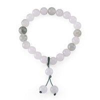 Green and White Jade 120.00 ctw Beaded Stretch Bracelet (6-6.5In)