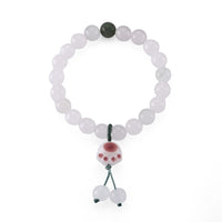 Green and White Jade 90.00 ctw Beaded Stretch Bracelet (6-6.5In)