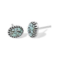 D'Joy Artisan Crafted Premium Spiderweb Turquoise Earrings in Sterling Silver 0.50 ctw