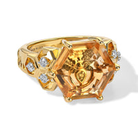 GP Citrine, Multi Gemstone Ring in 18K Vermeil YG Over Sterling Silver (Size 7.0) 7.30