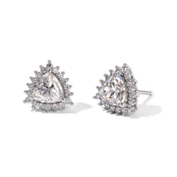 EverTrue Moissanite 2.85 ctw Cluster Earrings in Platinum Bond