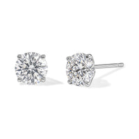 EverTrue Moissanite (Rnd 6.5mm) Solitaire Stud Earrings in Stainless Steel 2.00 ctw