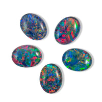 Mega Deal AAAA Australian Black Ridge Opal Triplet Set of 5 (Ovl 8x6 mm) 4.00 ctw
