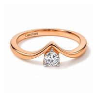 Luxuriant Lab Grown Diamond Ring (G-H, SI) in 18K Vermeil Rose Gold Over Sterling Silver (Size 10) 0.25 CTW